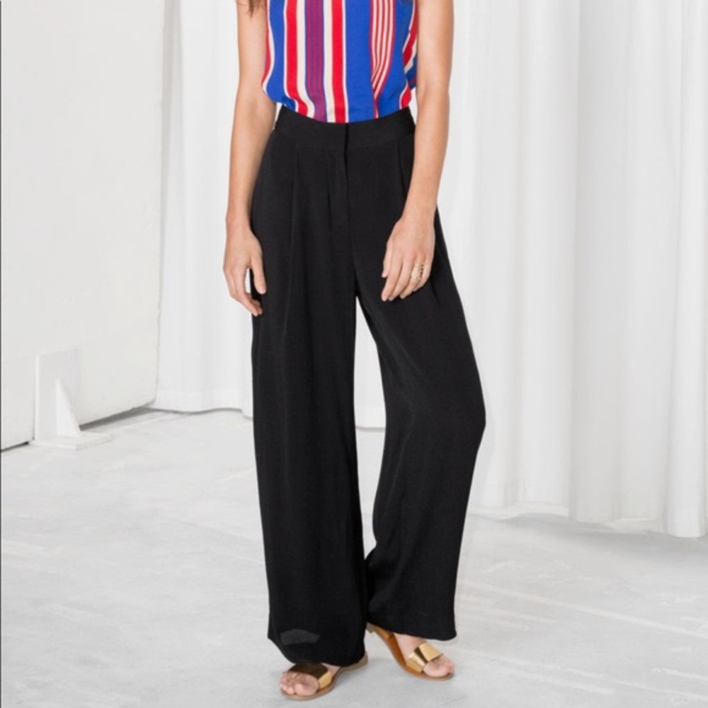 & Other Stories Wide Leg Black Pants